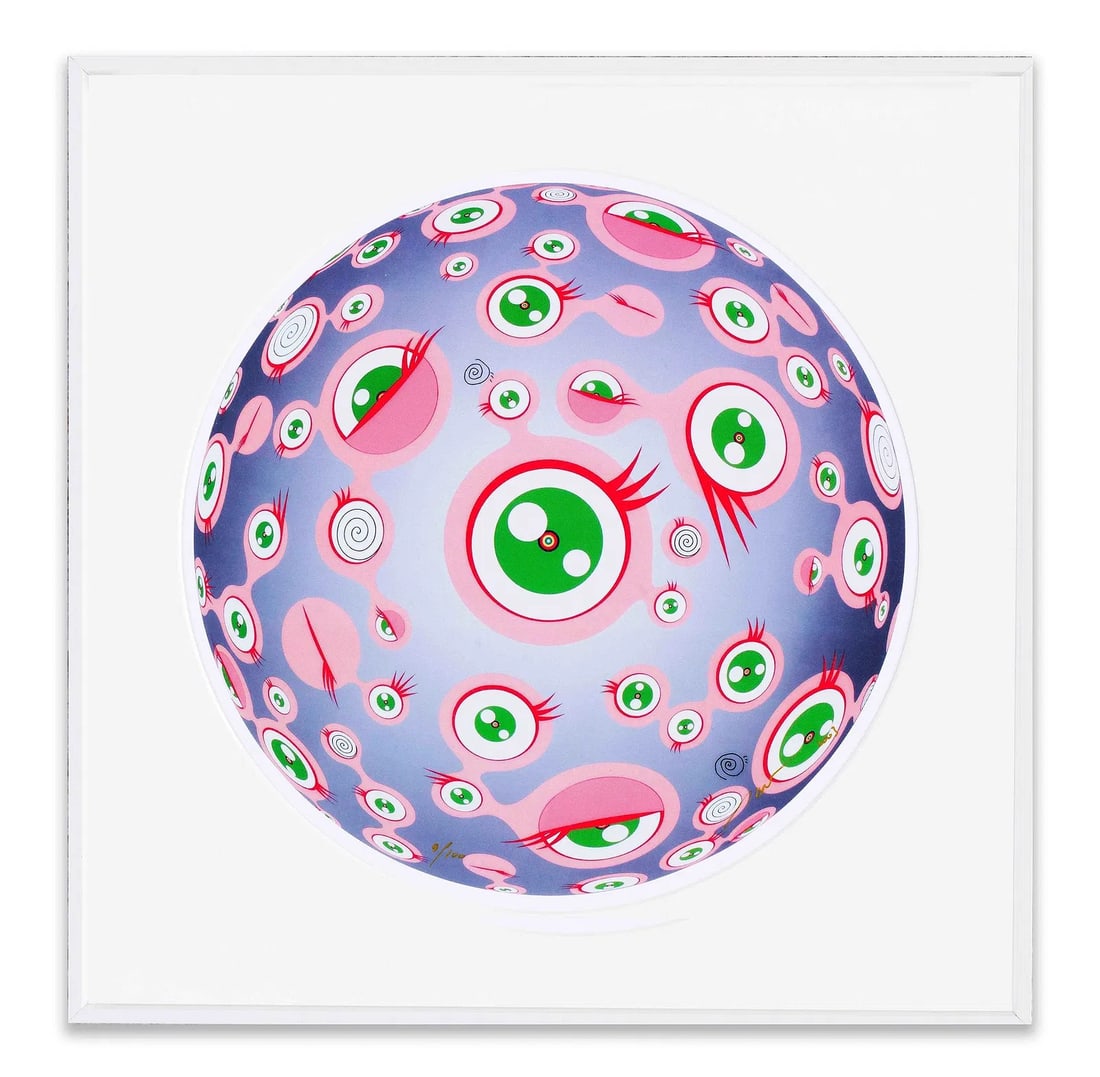 TAKASHI MURAKAMI (B.1962), OFFSET LITHOGRAPH: TAKASHI MURAKAMI (B.1962), OFFSET LITHOGRAPH Dimensions: Image Size (frame not included): 13 3/4 x 13 3/4 in (35 x 35 cm) Provenance and Authenticity: His Collectible Has Undergone Rigorous