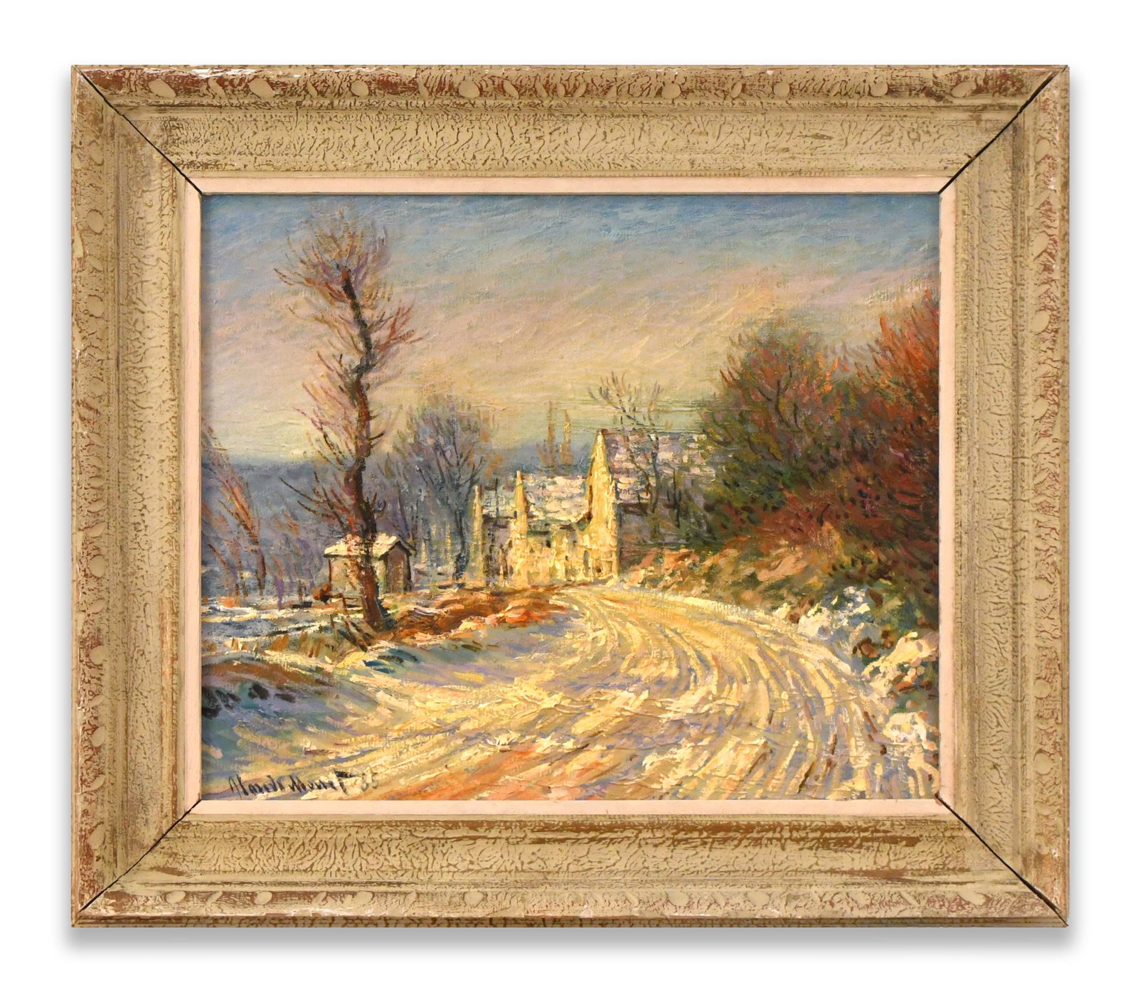 CLAUDE MONET (1840-1926), ATTRIBUTED TO, OIL ON CANVAS: CLAUDE MONET (1840-1926), ATTRIBUTED TO, OIL ON CANVAS Dimensions: Image size: 38.1 x 45.6 cm. All measured values are approximate. Outer frame size: 52.1 x 59.8 cm. All measured values are approximat