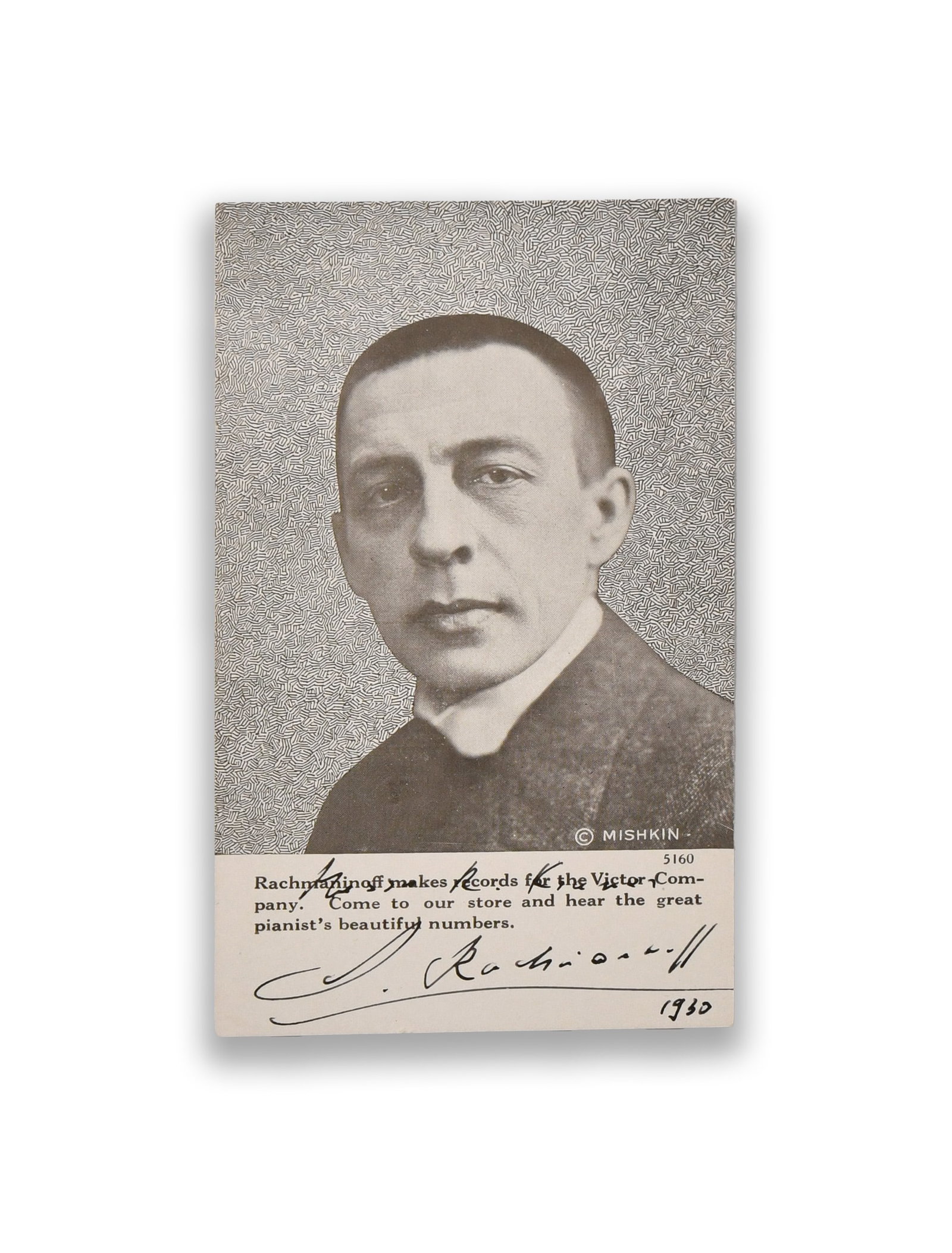 SERGEI RACHMANINOFF - SIGNED PORTRAIT POSTCARD (C. 1930) (1 of 2)