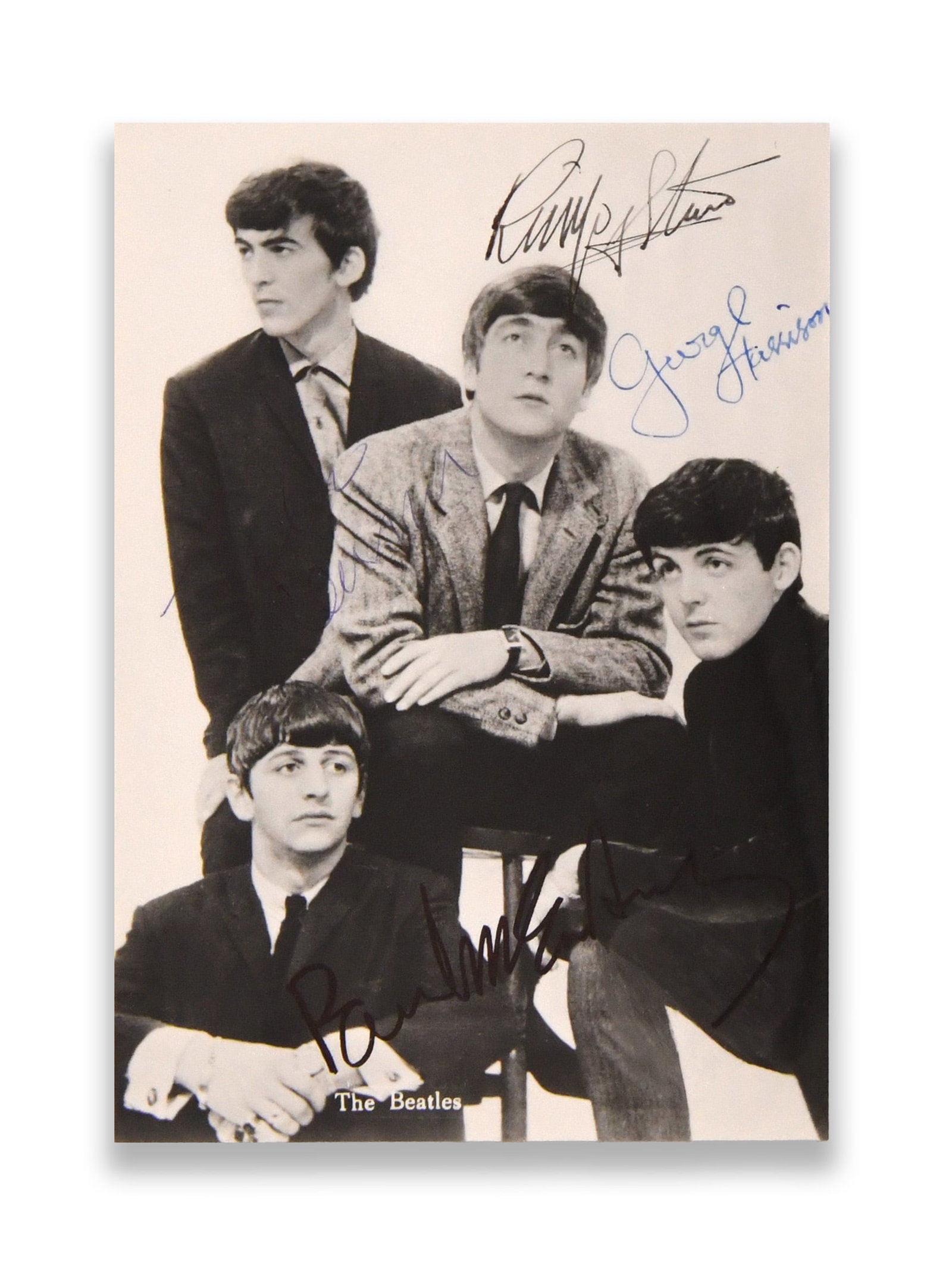 THE BEATLES - SIGNED PHOTOGRAPHIC POSTCARD: THE BEATLES - SIGNED PHOTOGRAPHIC POSTCARD Provenance and Authenticity: The provenance currently presented for The Beatles - Signed Photographic Postcard is limited to the auction material supplied wi