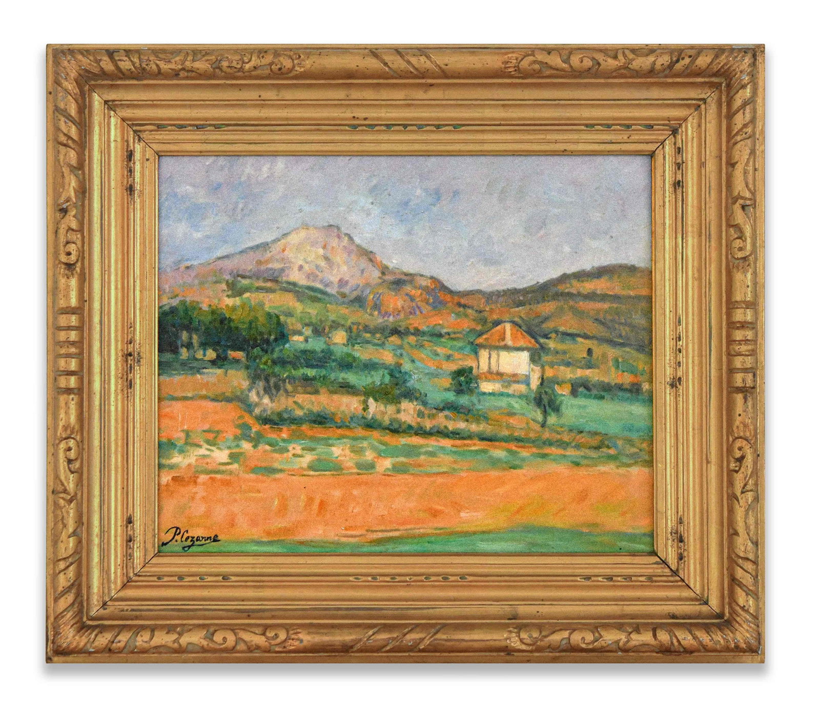 PAUL CÃ©ZANNE (1839-1906), ATTRIBUTED TO, OIL ON CANVAS: PAUL CéZANNE (1839-1906), ATTRIBUTED TO, OIL ON CANVAS Dimensions: Image size: 33.6 x 41.5 cm. All measured values are approximate. Outer frame size: 50.3 x 58.1 cm. All measured values are approxima