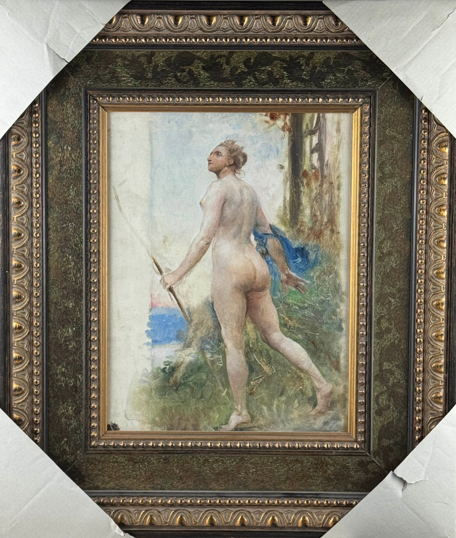 LIONEL-NOËL ROYER (1852-1926), ATTRIBUTED TO, OIL ON CANVAS: LIONEL-NOËL ROYER (1852-1926), ATTRIBUTED TO, OIL ON CANVAS Dimensions: Length: 33 cm (12.99 in.), Width: 25.5 cm (10.04 in.). All measurements are approximate.