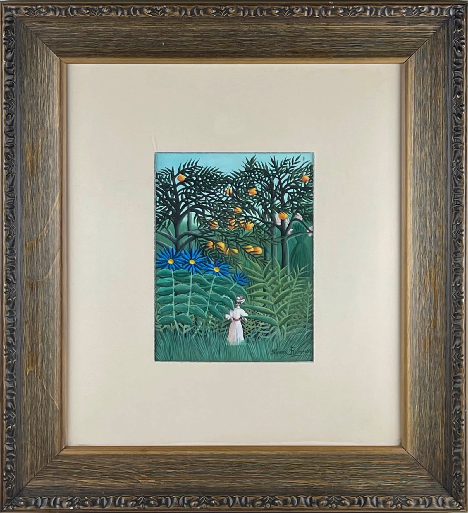 HENRI JULIEN FÃ‰LIX ROUSSEAU (1844-1910), ATTRIBUTED TO, MIXED MEDIA ON PAPER: HENRI JULIEN FÉLIX ROUSSEAU (1844-1910), ATTRIBUTED TO, MIXED MEDIA ON PAPER Dimensions: Length: 27.7 cm (10.91 in.), Width: 20.4 cm (8.03 in.). All measurements are approximate.