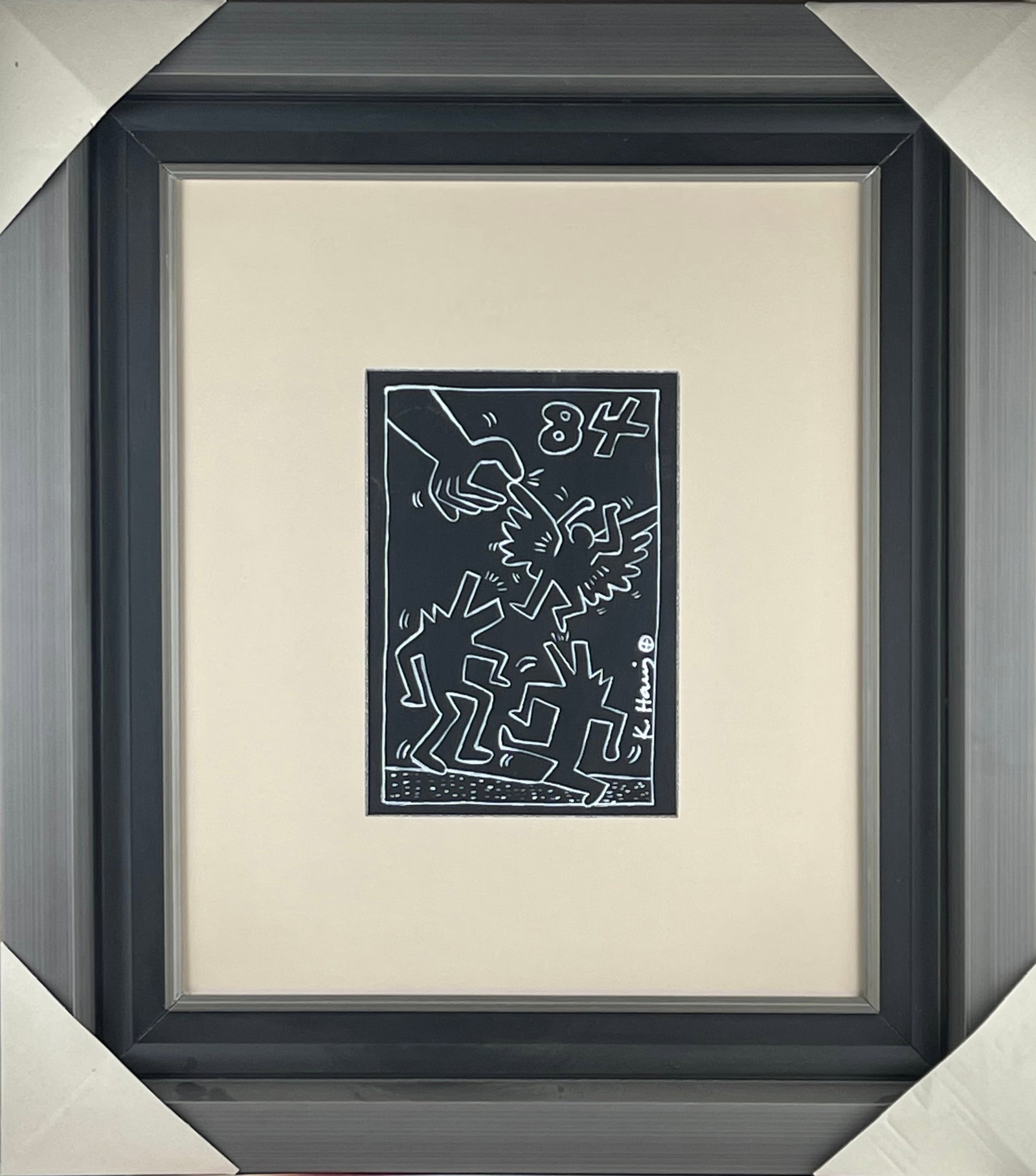 KEITH HARING (1958-1990), ATTRIBUTED TO, MIXED MEDIA ON PAPER (1 of 8)