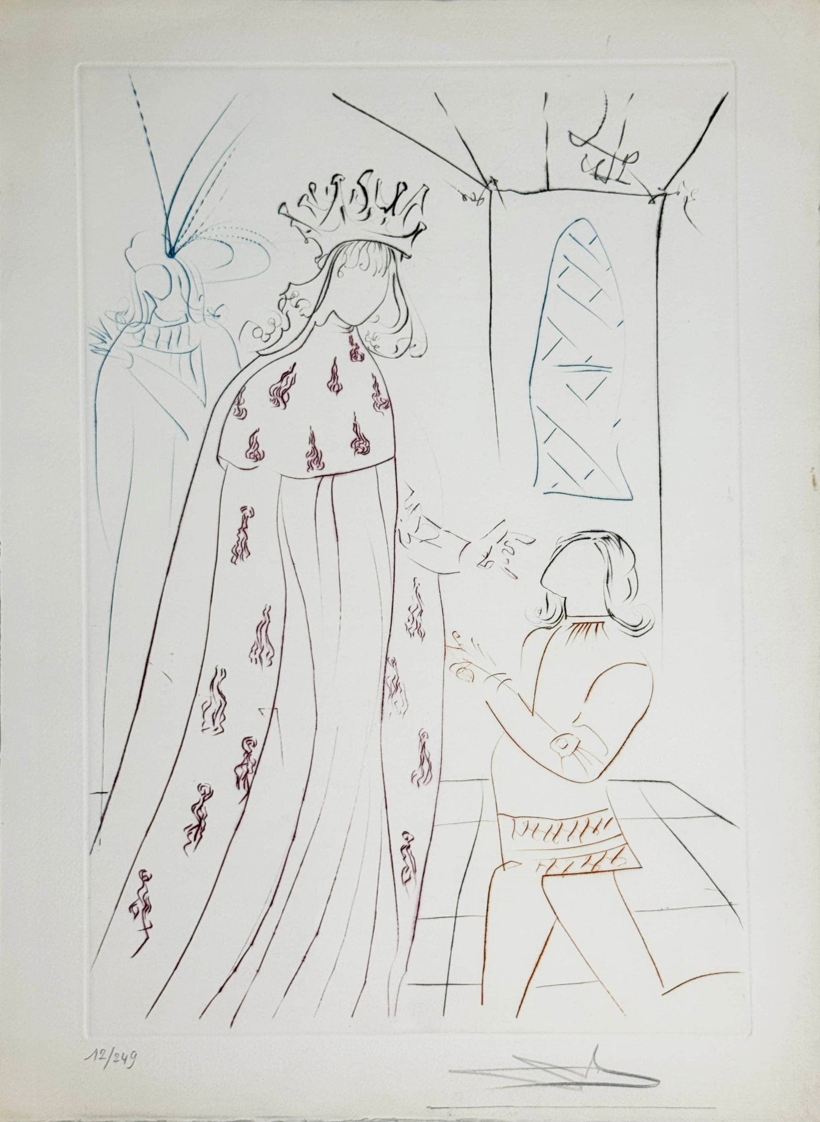 SALVADOR DAL? (1904-1989), ATTRIBUTED TO, COLOR ETCHING: SALVADOR DAL? (1904-1989), ATTRIBUTED TO, COLOR ETCHING Dimensions: Length: 45.5 cm (17.91 in.), Width: 32.5 cm (12.80 in.). All measurements are approximate.