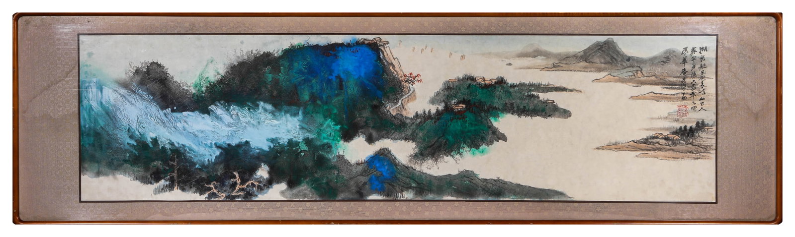 ZHANG DAQIAN (1899-1983), ATTRIBUTED TO, SPLASHED-COLOR LANDSCAPE: ZHANG DAQIAN (1899-1983), ATTRIBUTED TO, SPLASHED-COLOR LANDSCAPE Dimensions: Width: 140 cm (55.12 in.), Height: 36 cm (14.17 in.). All measurements are approximate.