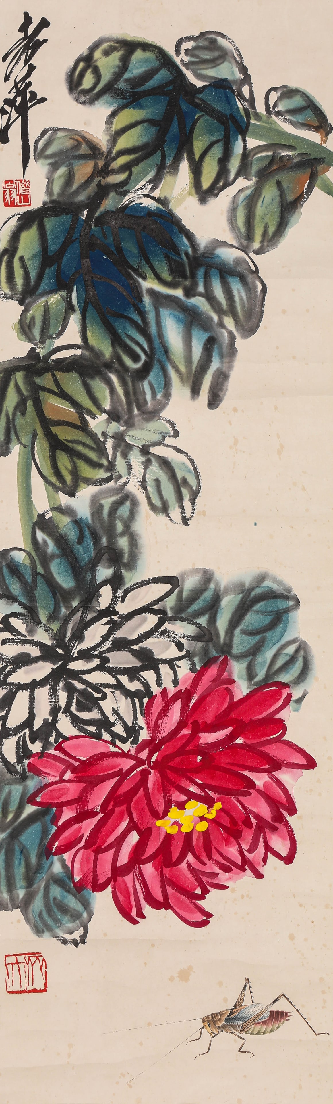 QI BAISHI (1864-1957), ATTRIBUTED TO, CHRYSANTHEMUM AND GRASS (1 of 4)
