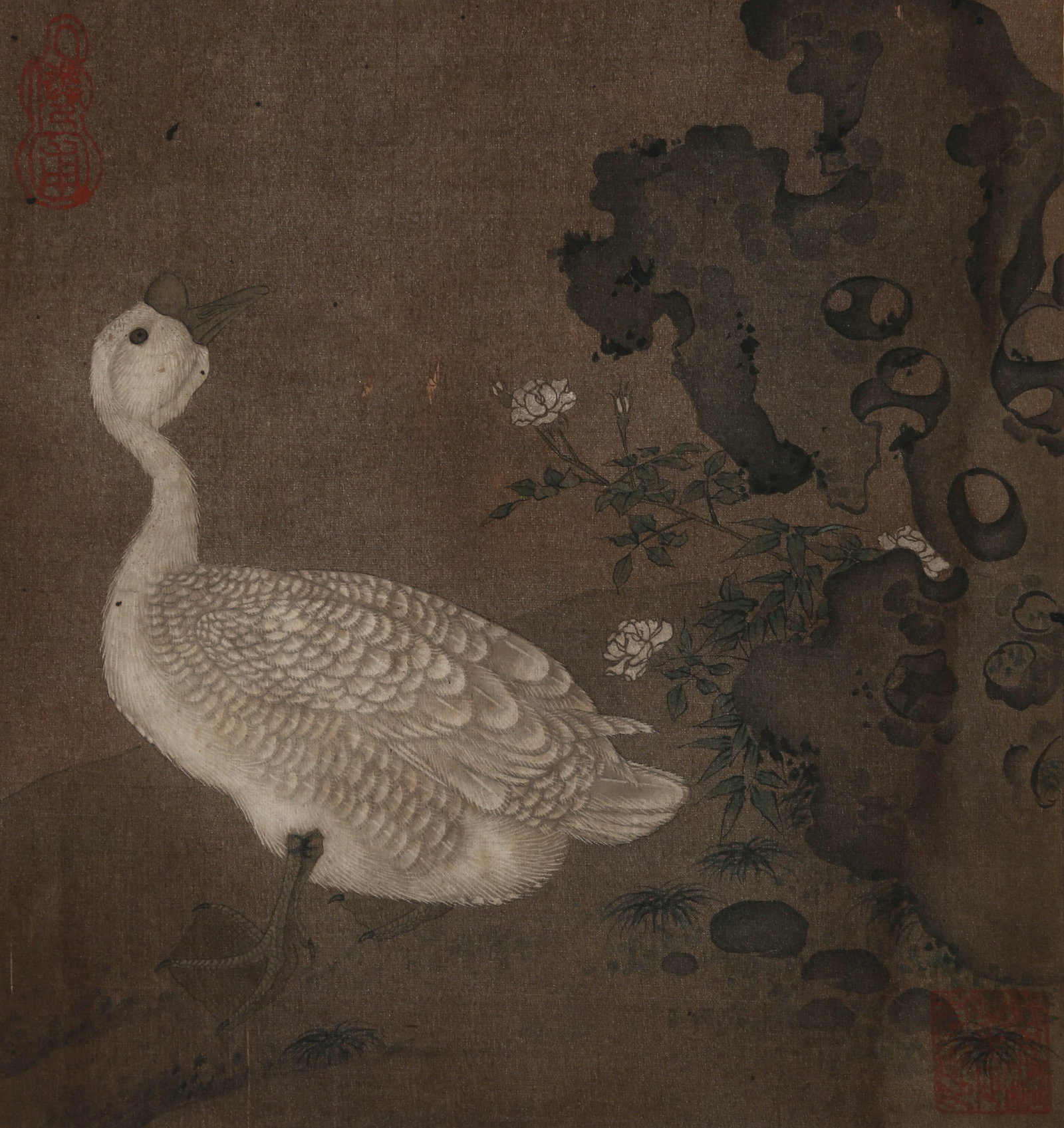 ANONYMOUS, GOOSE: ANONYMOUS, GOOSE Dimensions: Height: 25 cm (9.84 in.), Width: 28 cm (11.02 in.). All measurements are approximate.