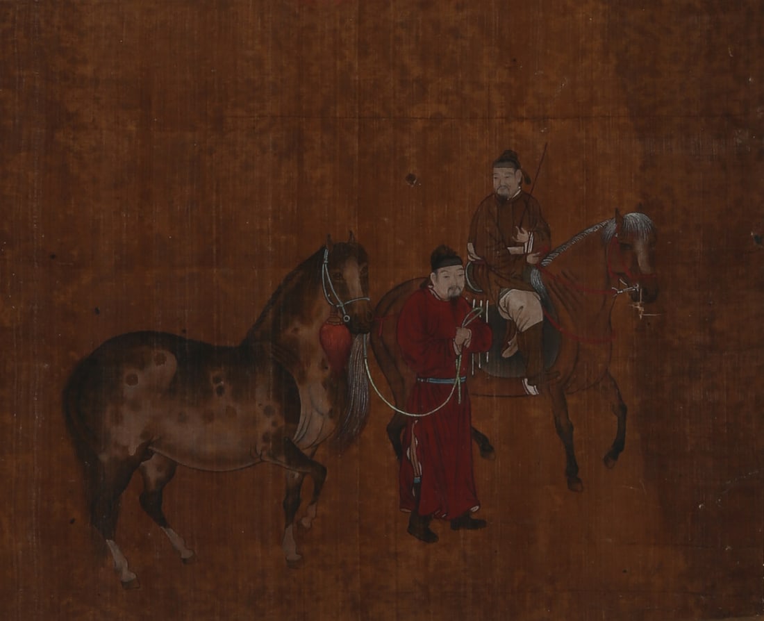 ANONYMOUS, HORSE AND FIGURE: ANONYMOUS, HORSE AND FIGURE Dimensions: Height: 34 cm (13.39 in.), Width: 28 cm (11.02 in.). All measurements are approximate.