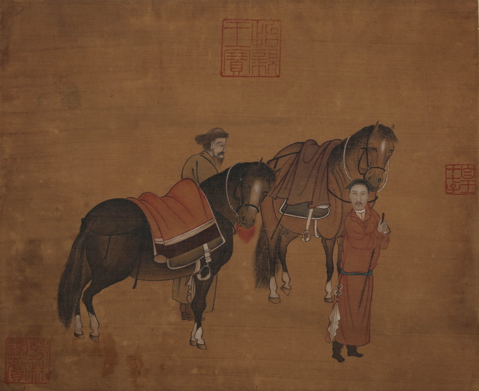 ANONYMOUS, HORSE AND FIGURE: ANONYMOUS, HORSE AND FIGURE Dimensions: Height: 30 cm (11.81 in.), Width: 24 cm (9.45 in.). All measurements are approximate.