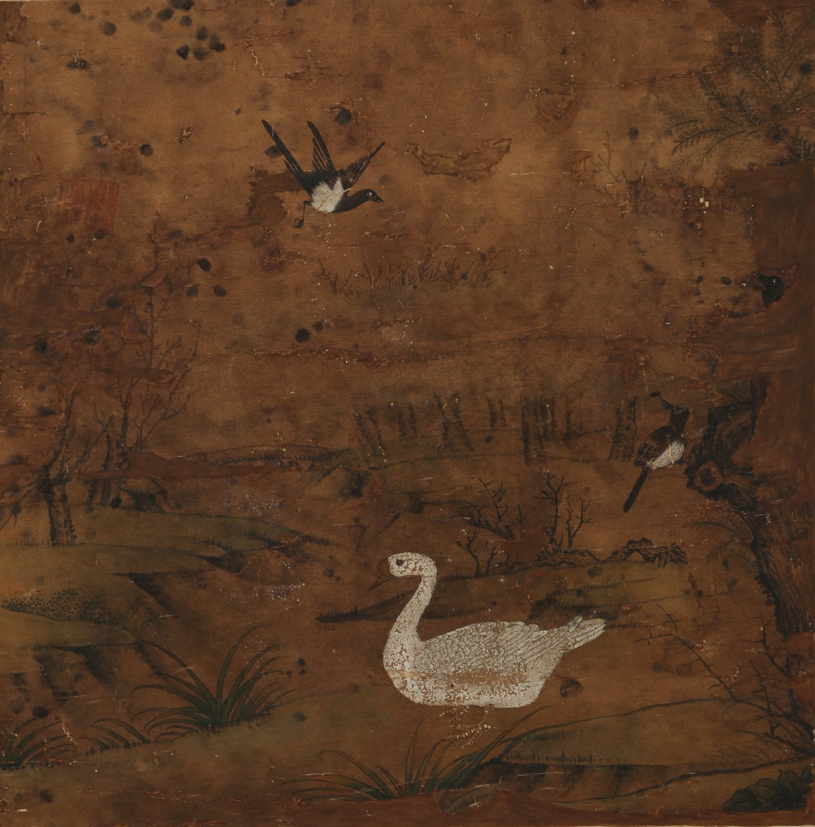ANONYMOUS, GOOSE: ANONYMOUS, GOOSE Dimensions: Height: 29 cm (11.42 in.), Width: 30 cm (11.81 in.). All measurements are approximate.