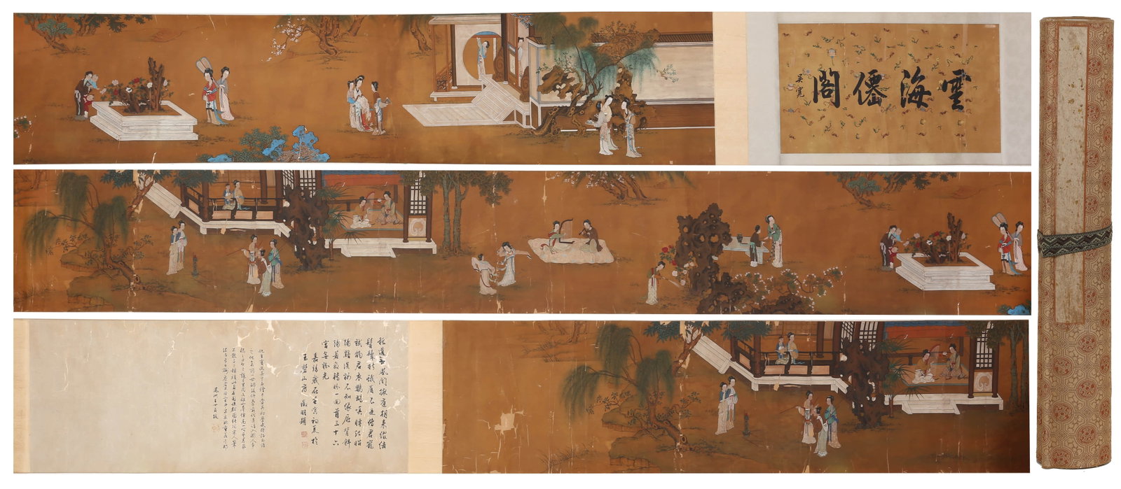 QIU YING (C.1494-1552), ATTRIBUTED TO, FIGURE STORY: QIU YING (C.1494-1552), ATTRIBUTED TO, FIGURE STORY Dimensions: Height: 585 cm (230.31 in.), Width: 40 cm (15.75 in.). All measurements are approximate.