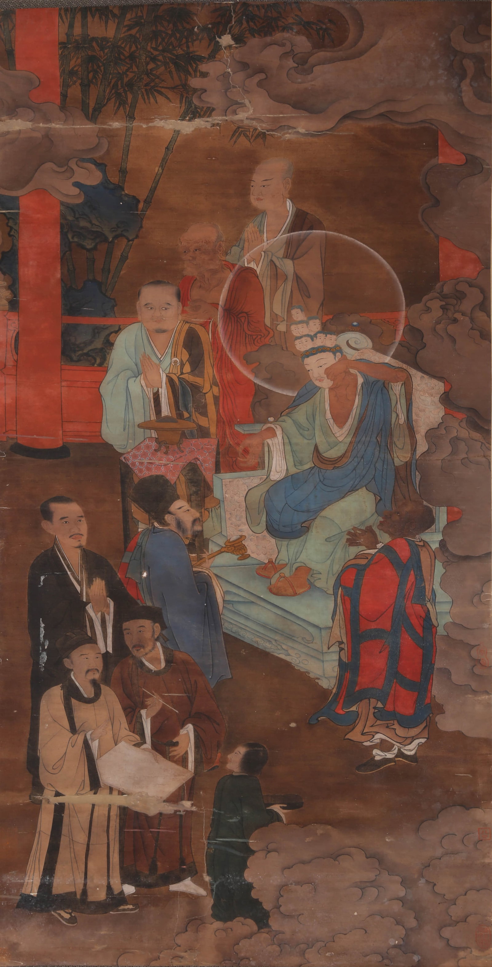 ANONYMOUS, ARHAT: ANONYMOUS, ARHAT Dimensions: Height: 137 cm (53.94 in.), Width: 71 cm (27.95 in.). All measurements are approximate.