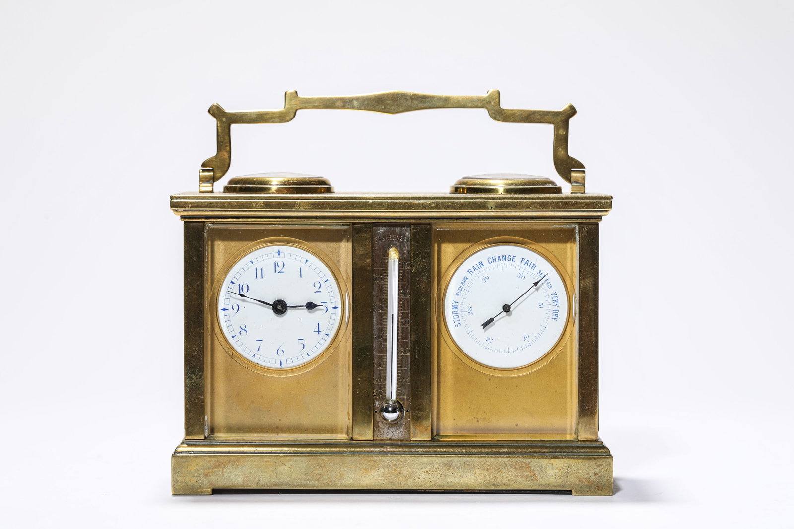 A GILT DECORATED-BRONZE MULTI-FUNCTION CARRIAGE CLOCK (1 of 5)