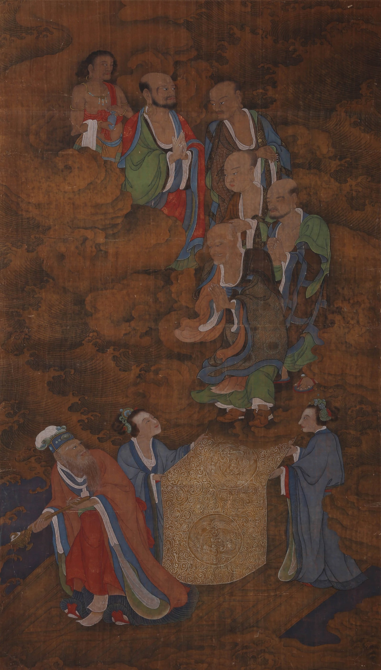 ANONYMOUS, ARHAT: ANONYMOUS, ARHAT Dimensions: Height: 114 cm (44.88 in.), Width: 66 cm (25.98 in.). All measurements are approximate.