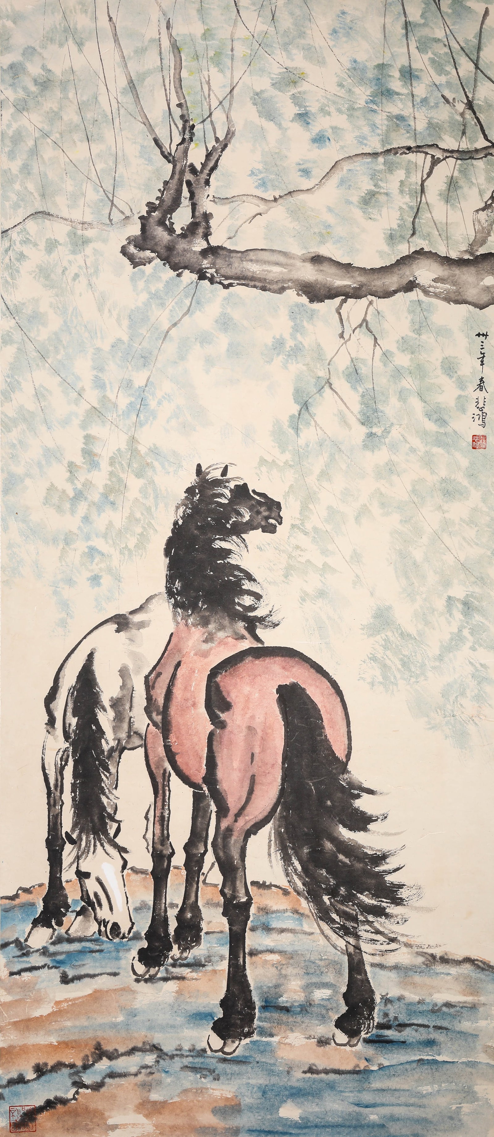 XU BEIHONG (1895-1953), ATTRIBUTED TO, TWO GALLOPING HORSES (1 of 5)