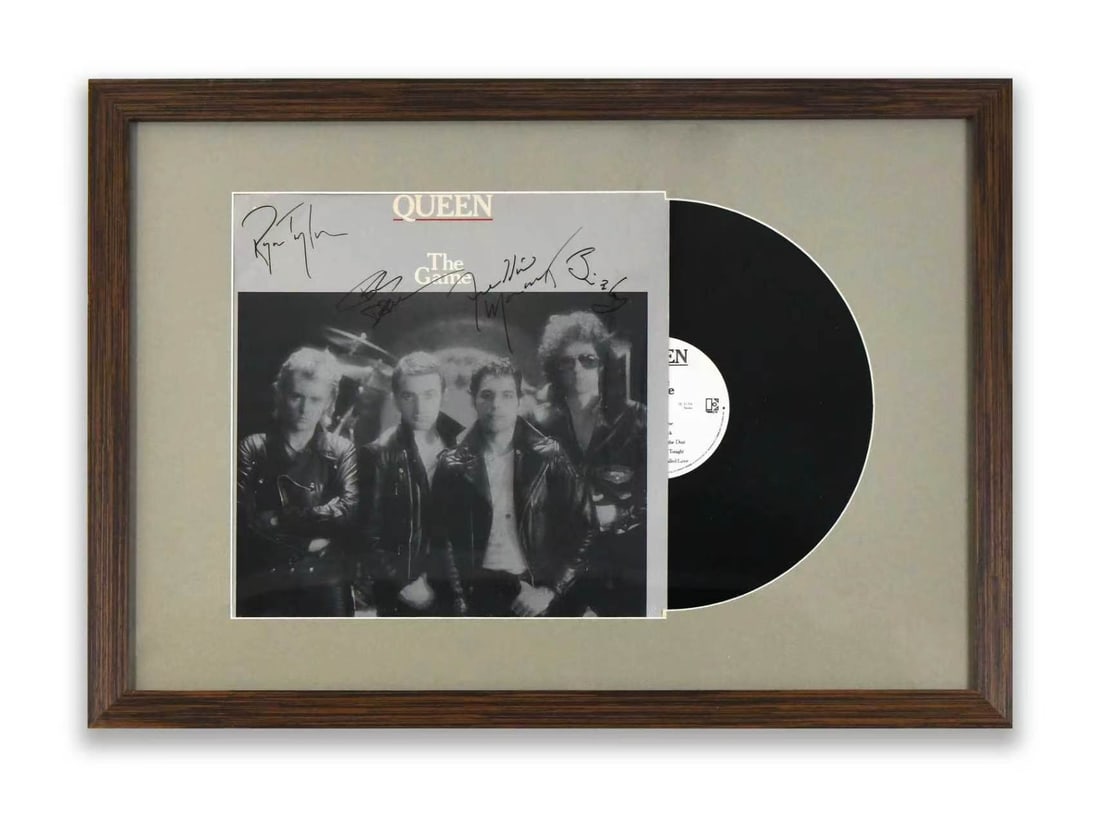 QUEEN - FULLY SIGNED THE GAME (EMI RECORDS) LP DISPLAY (1 of 1)