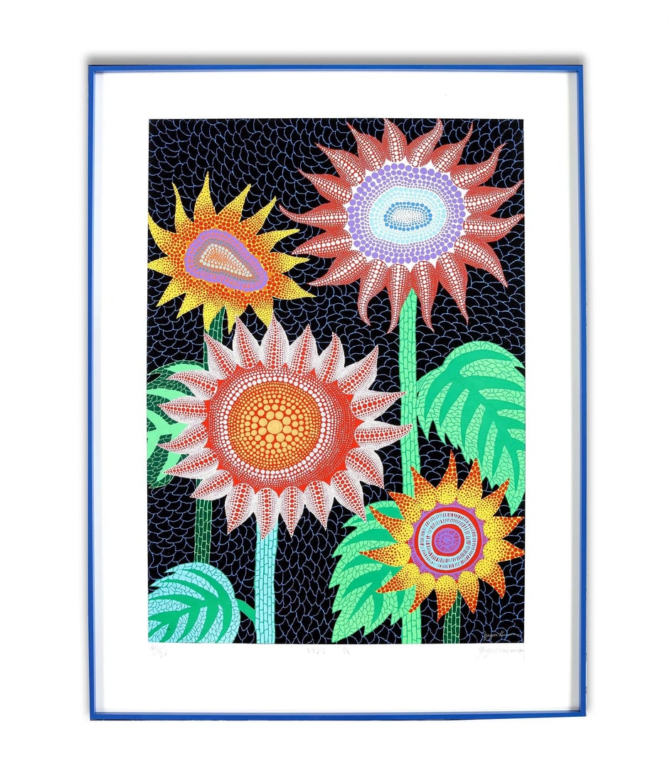 YAYOI KUSAMA (B.1931), SILKSCREEN PRINT: YAYOI KUSAMA (B.1931), SILKSCREEN PRINT Dimensions: Outer frame size: 56.5 x 74.5 cm. All measured values are approximate. Provenance and Authenticity: His Collectible Has Undergone Rigorous