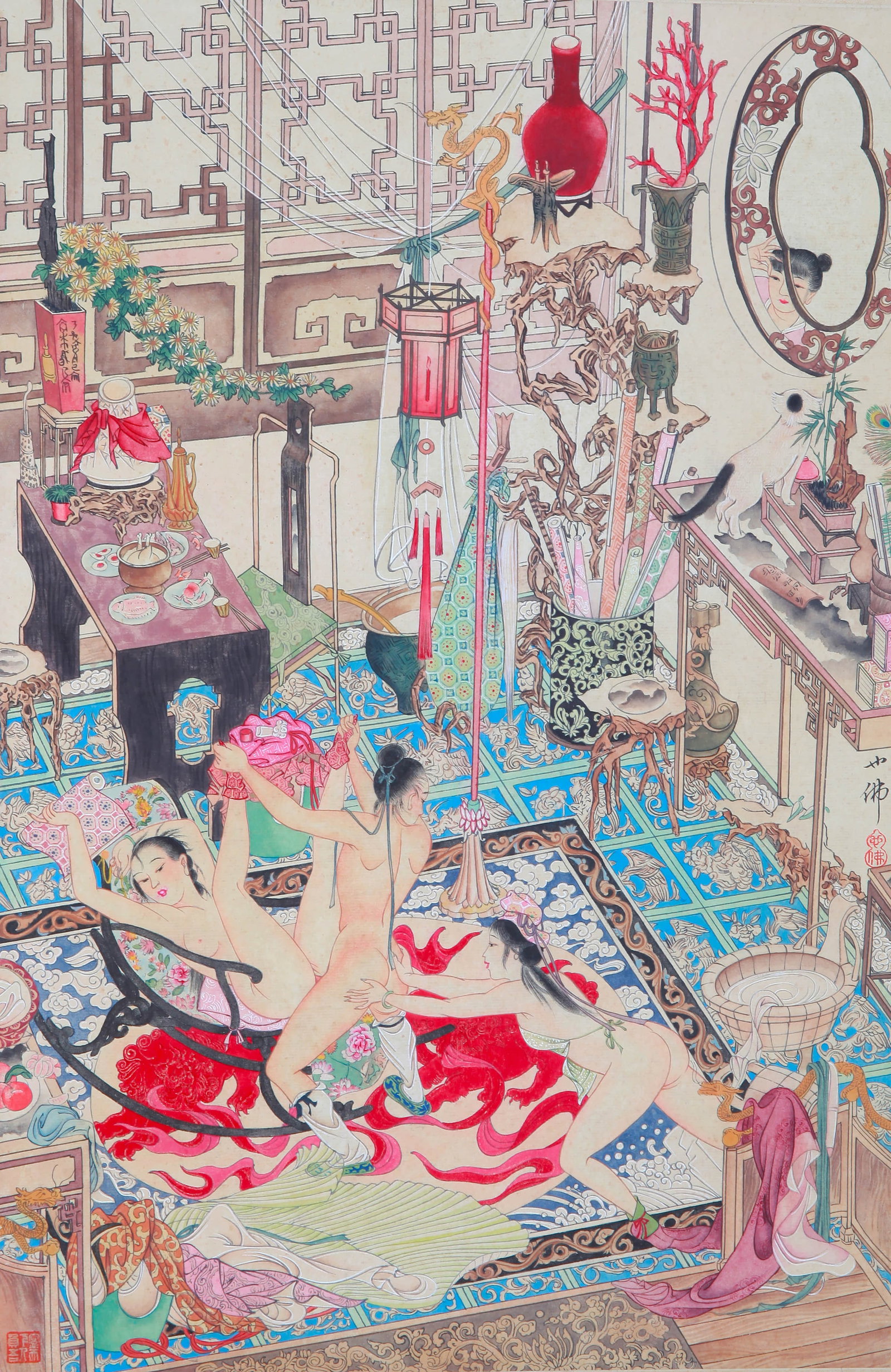 HU YEFOU (1908–1980), ATTRIBUTED TO, ILLUSTRATIONS FOR THE GOLDEN LOTUS
