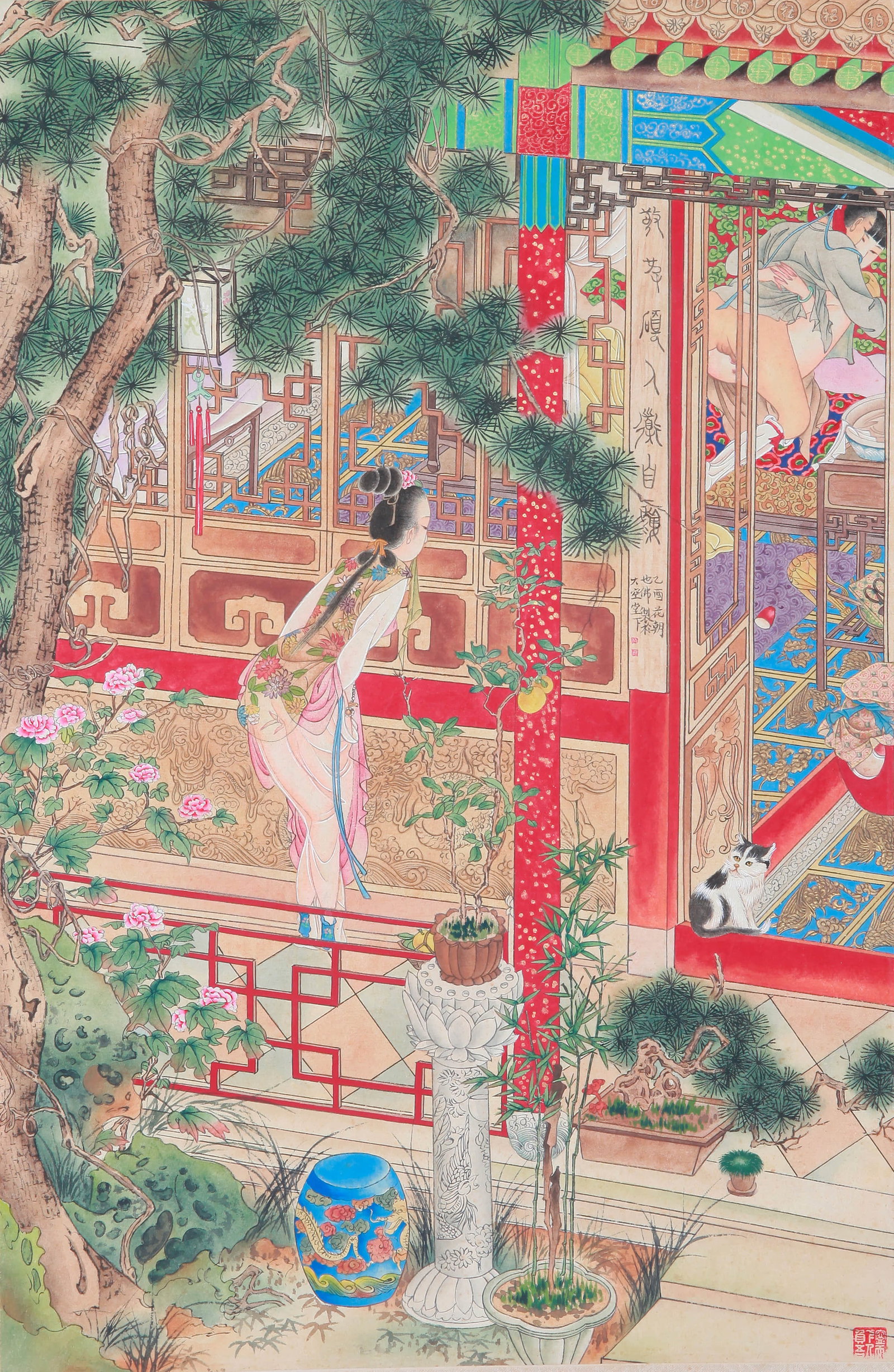 HU YEFOU (1908–1980), ATTRIBUTED TO, ILLUSTRATIONS FOR THE GOLDEN LOTUS