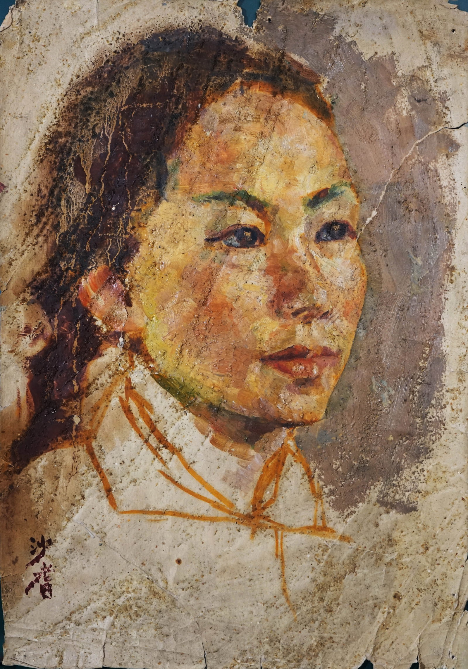 SHA QI (1914-2005), ATTRIBUTED TO, PORTRAIT: SHA QI (1914-2005), ATTRIBUTED TO, PORTRAIT With Defects Dimensions: Length: 36 cm (14.17 in.), Width: 25 cm (9.84 in.). All measurements are approximate.