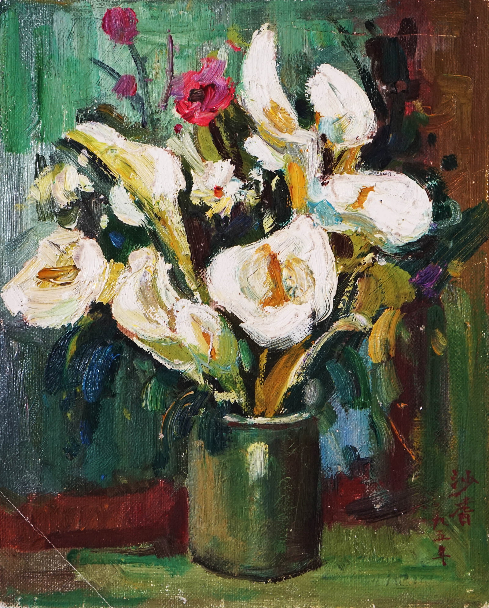 SHA QI (1914-2005), ATTRIBUTED TO, FLOWERS IN A VASE (1 of 6)