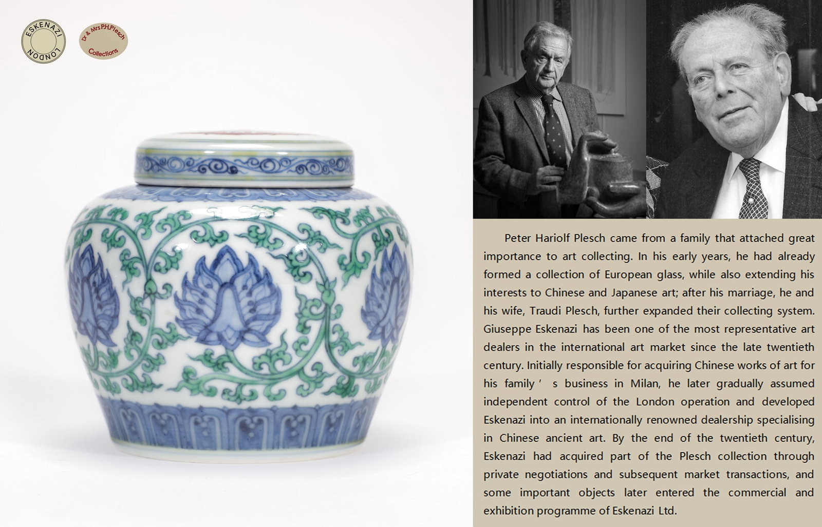 A DOUCAI 'INTERLOCKING LOTUS' TIAN CHARACTER JAR (1 of 9)