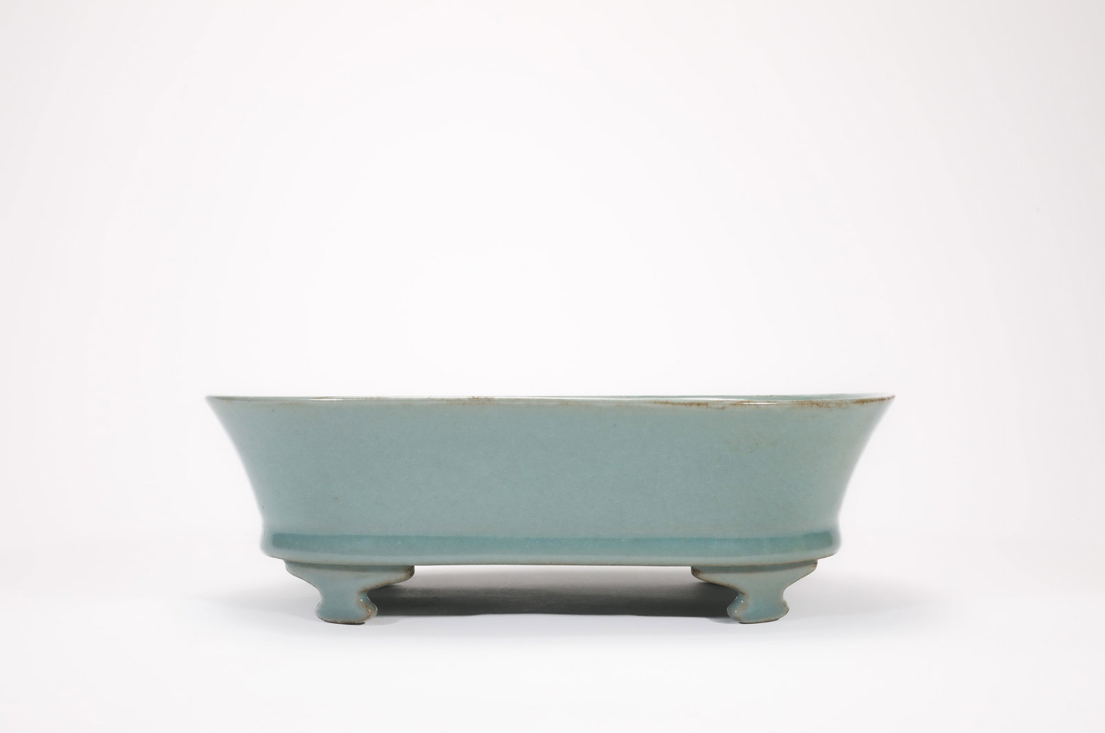 A RU WARE 'PLAIN' NARCISSUS BOWL WITH POEM
