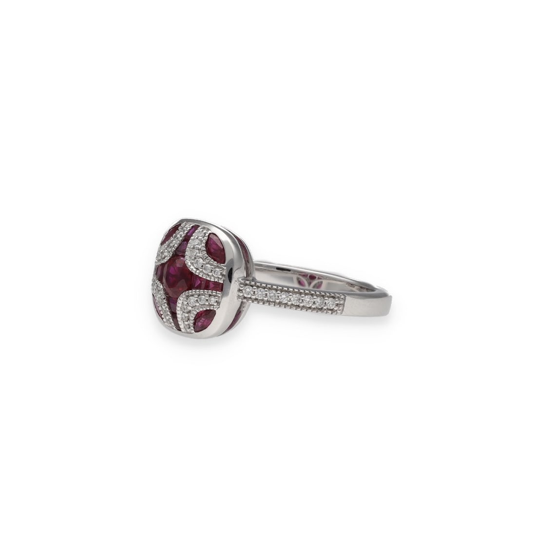 RUBY DIAMOND RING IN WHITE GOLD - 2