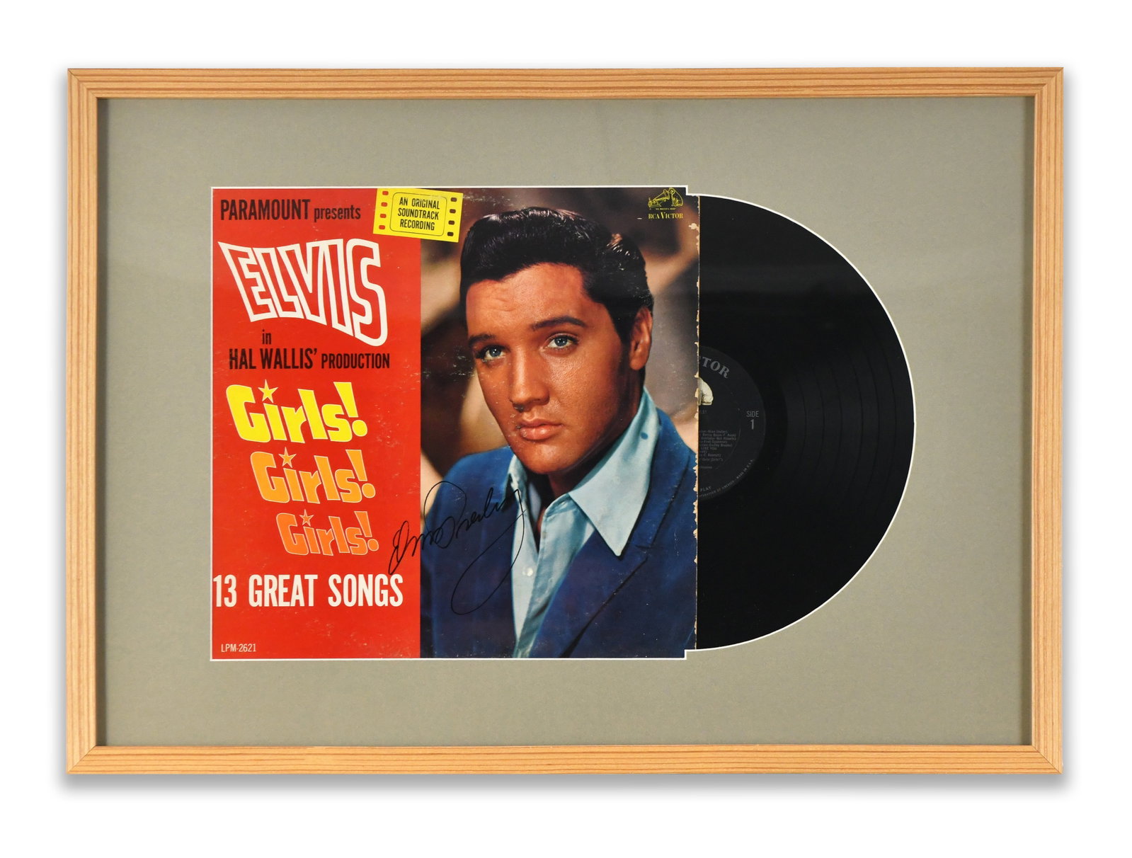 ELVIS PRESLEY - SIGNED GIRLS! GIRLS! GIRLS! ALBUM DISPLAY (1 of 1)
