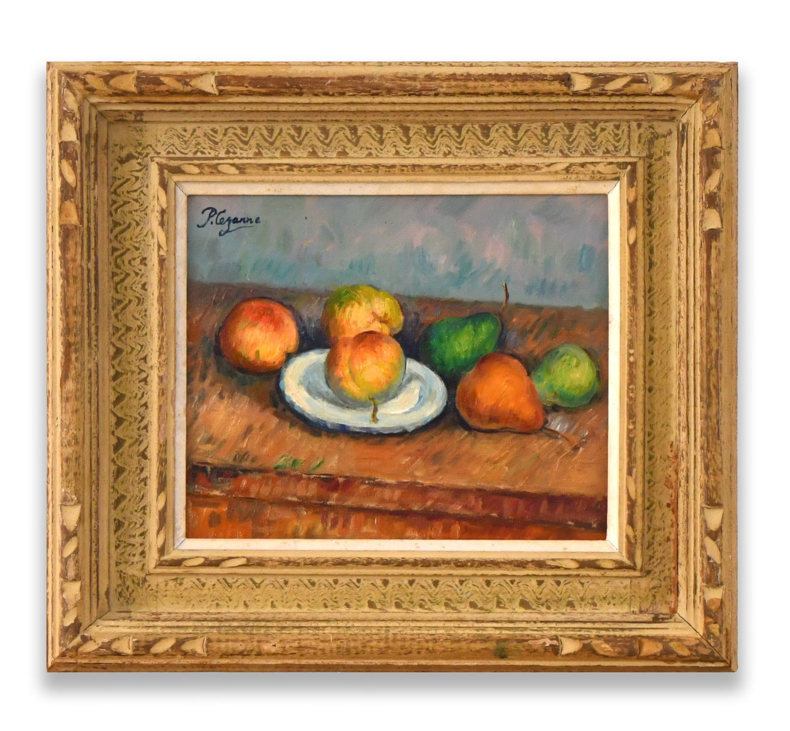 PAUL CÉZANNE (1839-1906), ATTRIBUTED TO, OIL ON CANVAS: PAUL CÉZANNE (1839-1906), ATTRIBUTED TO, OIL ON CANVAS Dimensions: Image size: 27.2 x 22.2 cm. All measured values are approximate. Signature: Paul Cézanne Description: The composition