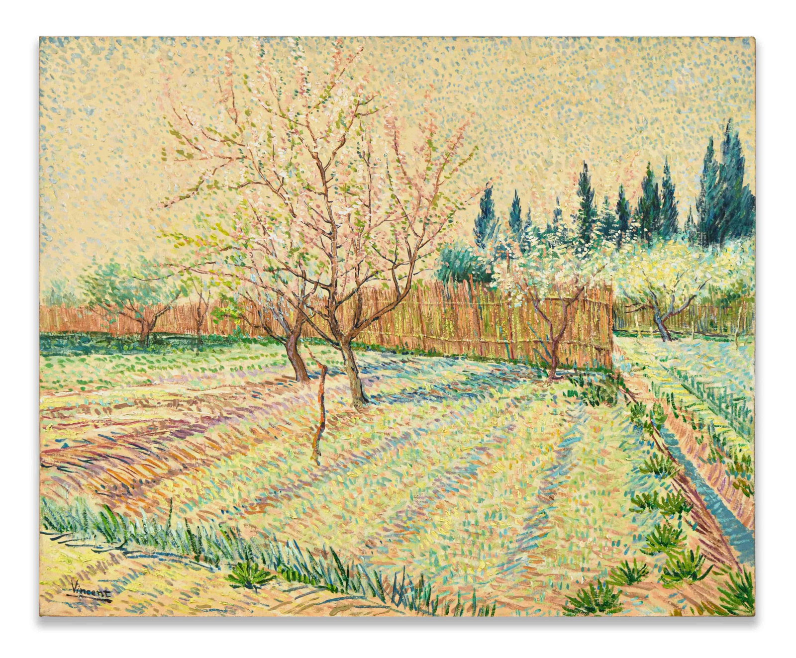 VINCENT VAN GOGH (1853-1890), ATTRIBUTED TO, OIL ON CANVAS: VINCENT VAN GOGH (1853-1890), ATTRIBUTED TO, OIL ON CANVAS Dimensions: Image size: 66.6 x 82.8 cm. All measured values are approximate. Signature: Vincent van Gogh Description: The com