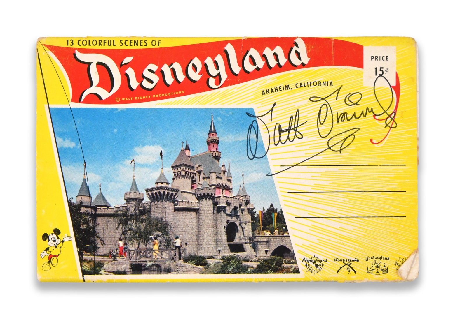 WALT DISNEY - SIGNED DISNEYLAND SOUVENIR BOOKLET (ANAHEIM, CALIFORNIA) (1 of 2)
