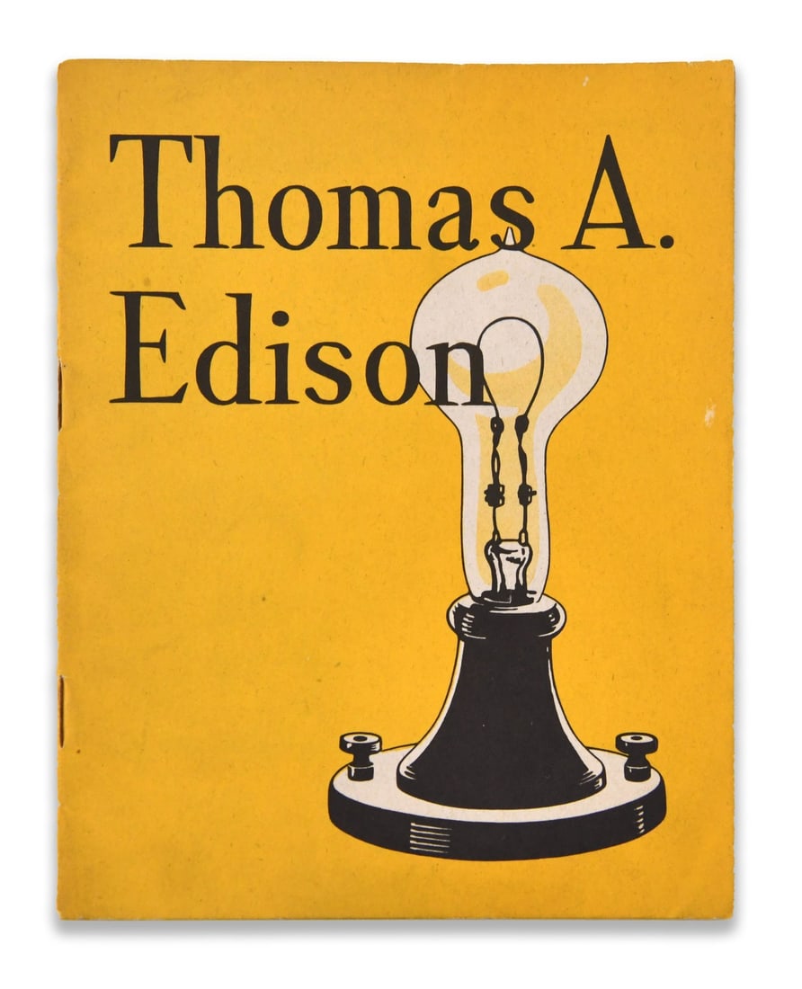 THOMAS A. EDISON (1847-1931), SIGNED THOMAS A. EDISON BOOKLET (1 of 3)
