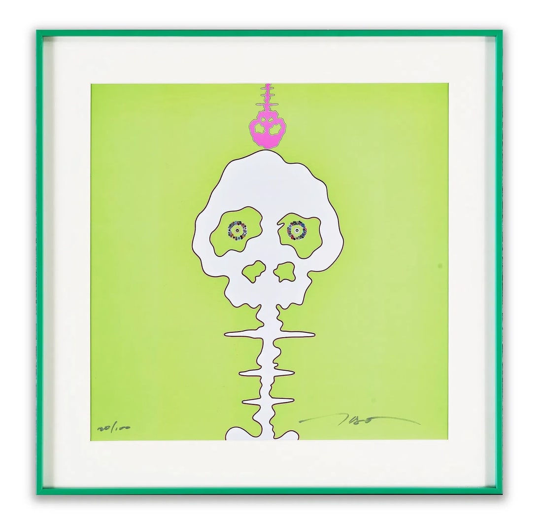 TAKASHI MURAKAMI (B.1962), OFFSET LITHOGRAPH: TAKASHI MURAKAMI (B.1962), OFFSET LITHOGRAPH Dimensions: Image Size (frame not included): 13 3/4 x 13 3/4 in (35 x 35 cm) Historical significance: Takashi Murakami (born in 1962) is a contemporary Jap