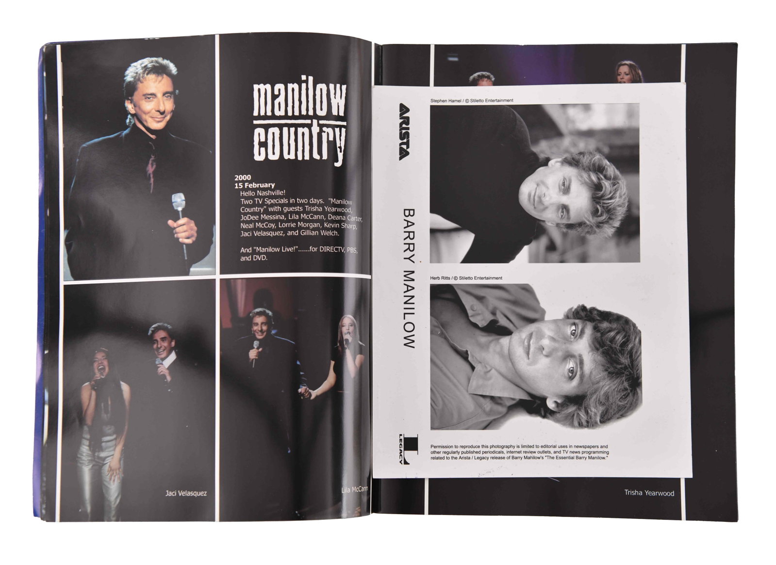 BARRY MANILOW - SIGNED LIVE 2002 PROGRAM - 2