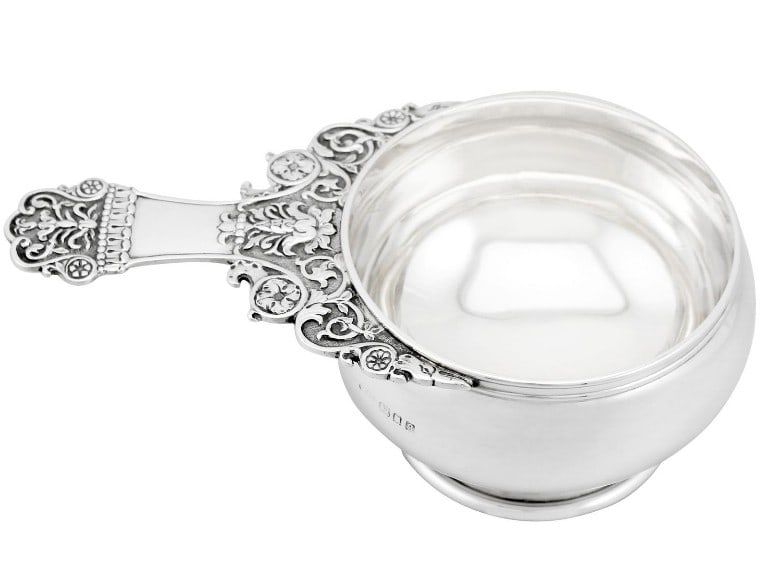 STERLING SILVER QUAICH STYLE BOWL BY REID & SONS - ANTIQUE GEORGE V 1922 (1 of 1)