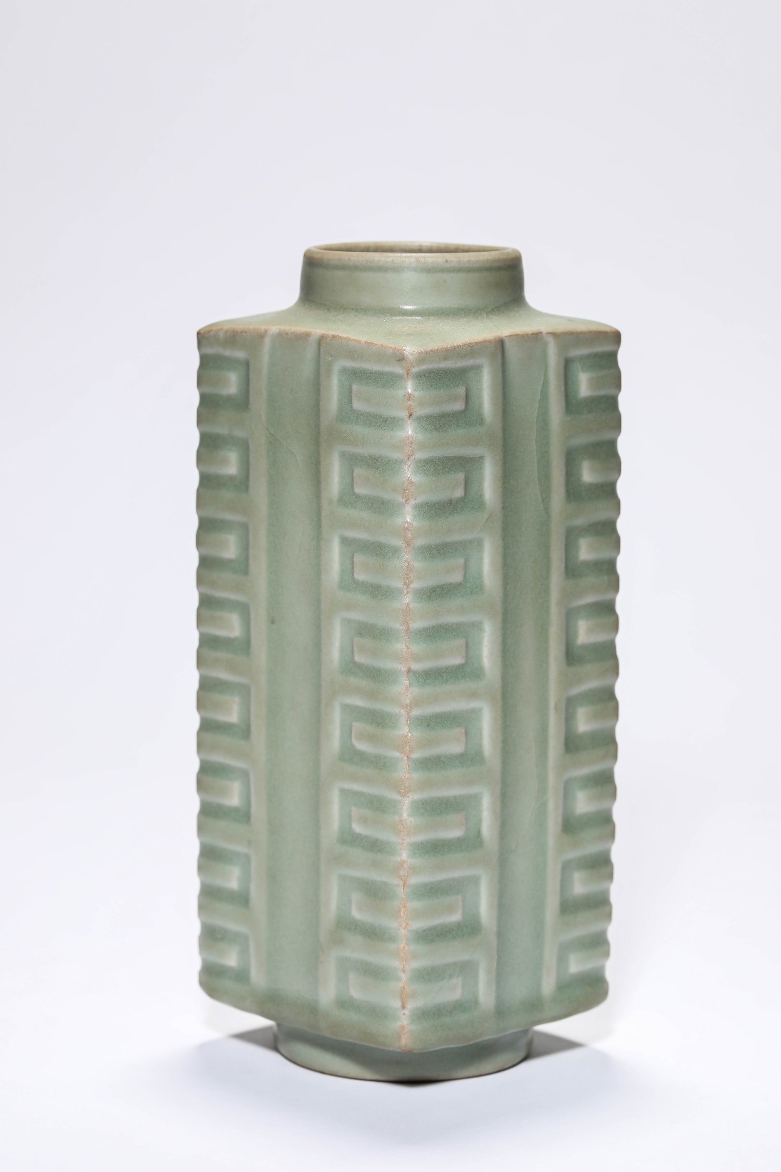 A CELADON 'PLAIN' CONG-FORM VASE (1 of 6)