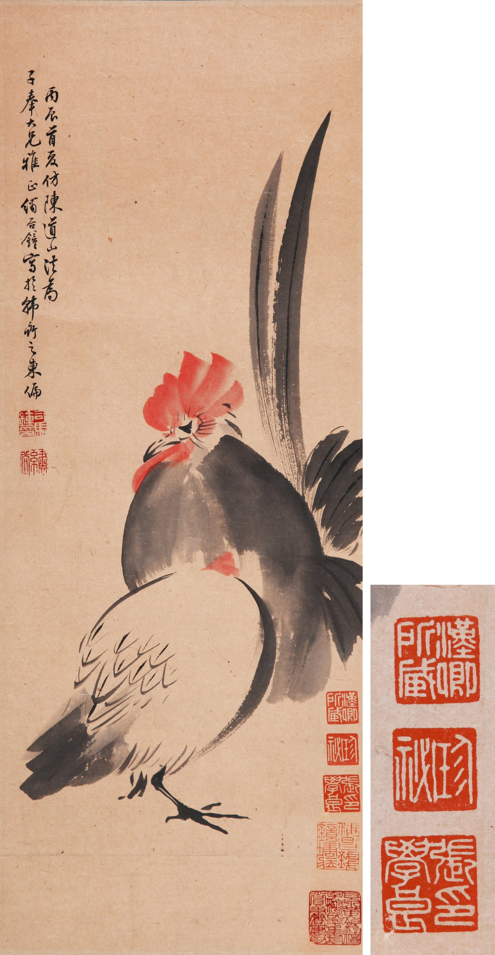 SIMA ZHONG (DATES UNKNOWN), ATTRIBUTED TO, AFTER THE STYLE OF CHEN DAOFU: SIMA ZHONG (DATES UNKNOWN), ATTRIBUTED TO, AFTER THE STYLE OF CHEN DAOFU Dimensions: Height: 59.5 cm (23.43 in.), Width: 23 cm (9.06 in.). All measurements are approximate.