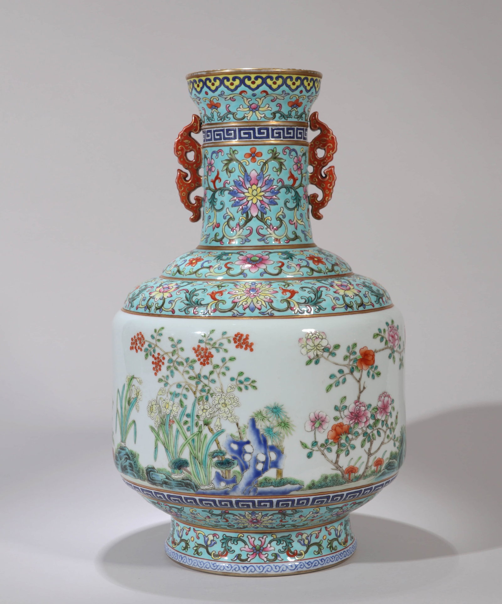 A FAMILLE ROSE 'FLOWERS' VASE: A FAMILLE ROSE 'FLOWERS' VASE Dimensions: Height: 36 cm (14.17 in.). All measurements are approximate.