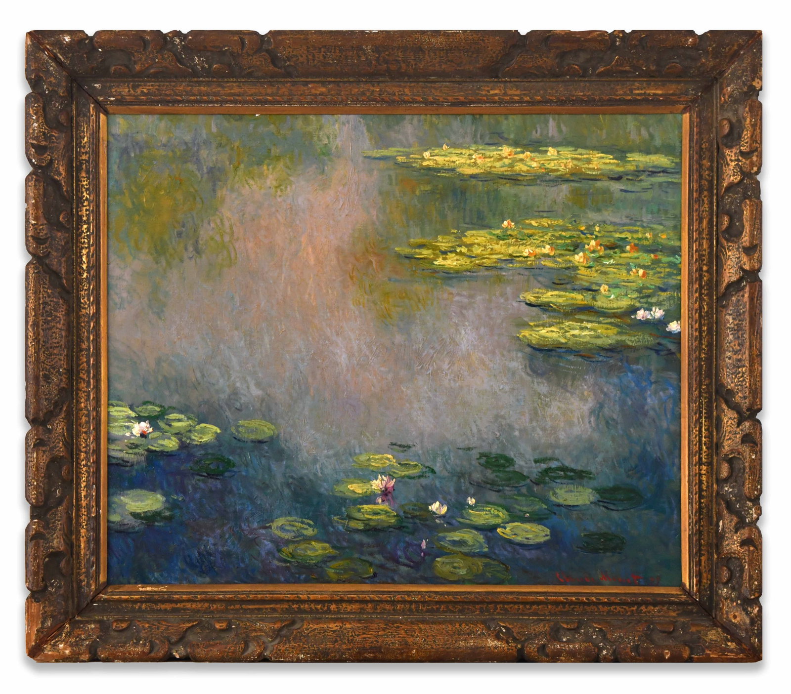 CLAUDE MONET (1840-1926), ATTRIBUTED TO, OIL ON CANVAS: CLAUDE MONET (1840-1926), ATTRIBUTED TO, OIL ON CANVAS Dimensions: Image size: 61 × 72.7 cm. All measured values are approximate. Outer frame size: 76.4 × 88.5 cm. All measured values are approximat