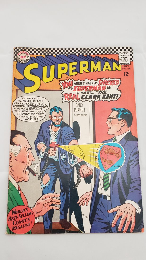 Superman #198 The Real Clark Kent Comic Book: Superman #198 The Real Clark Kent Comic Book 12 cent Comic Book Buyers Premium 20%. *In-House Shipping Available