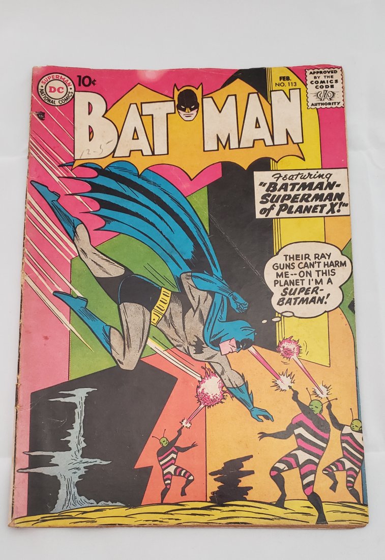Batman #113 Batman Superman of Planet X Comic Book: Batman #113 Batman Superman of Planet X Comic Book. 10 cent Comic Book. Buyers Premium 20%. *In-House Shipping Availabl1