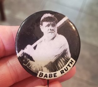 Original Babe Ruth Pinback Button Yankees Baseball: Original Babe Ruth Pinback Button Yankees Baseball. Buyers Premium 20%. *In-House Shipping Available*