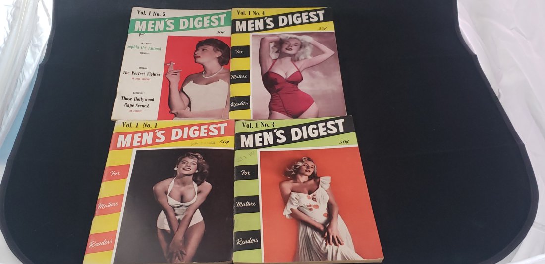 1950's Mens Digest Magazine lot Jane Mansfield Marilyn Monroe: 1950's Mens Digest Magazine lot with pictures of Jane Mansfield and Marilyn Monroe. Buyers Premium 20%. *In-House Shipping Available**