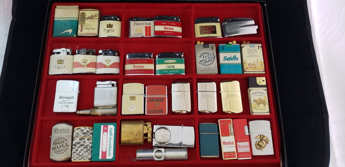 Lighter Lot Camel Salem Winston Chesterfield Tareyton: Lighter Lot Camel Salem Winston Chesterfield Tareyton. The case does not come with the lot. They are being sold as is - none of them have been tested. Varying conditions. Buyers Premium 20%. * In Hous