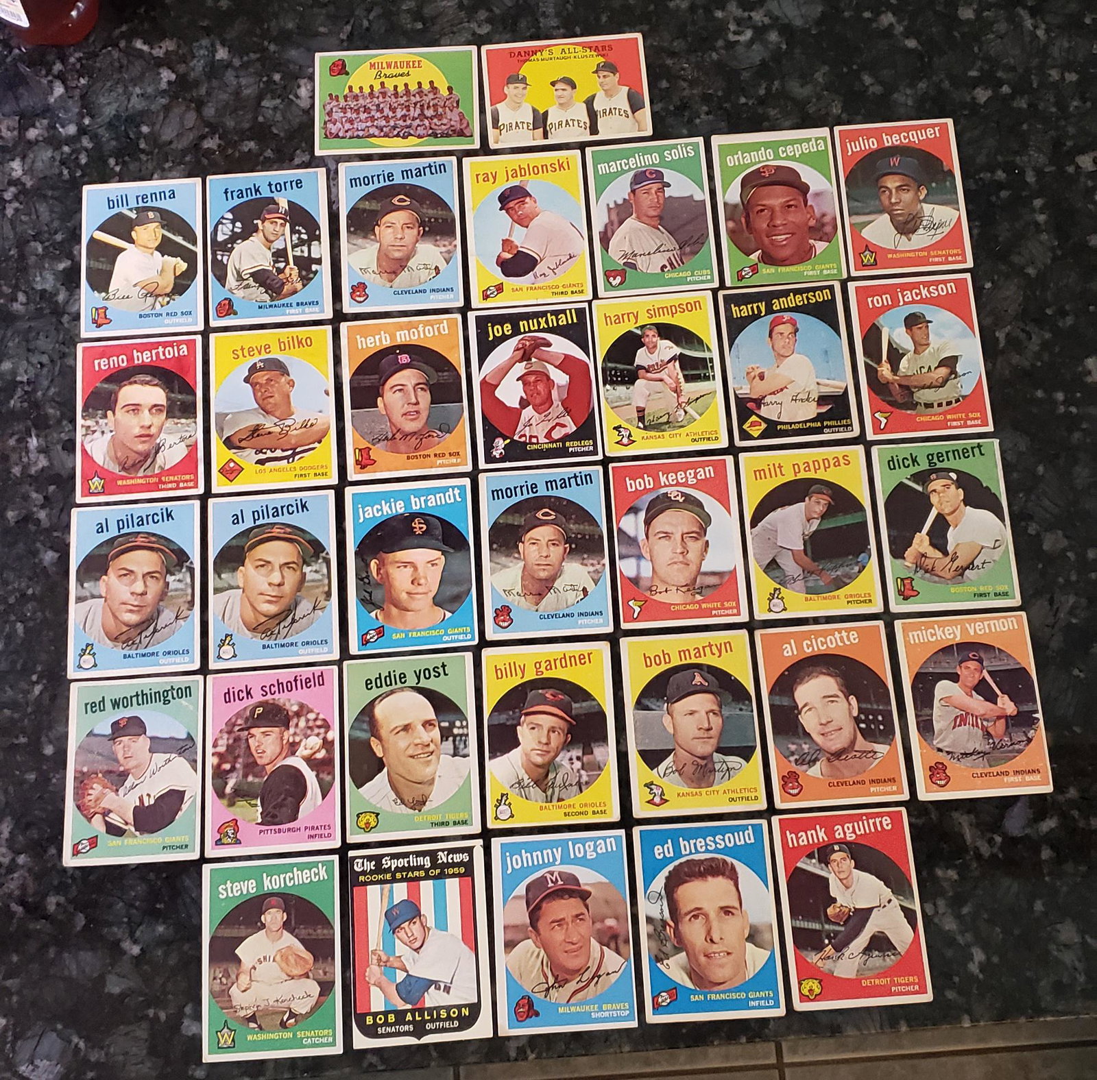 1959 Topps Baseball Card Lot 35 Cards (1 of 6)