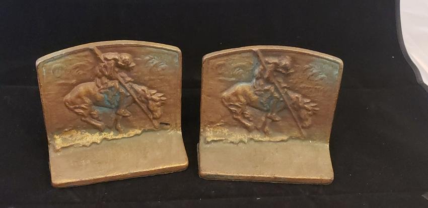 Metal Book Ends American Native Indian on Horse (1 of 4)
