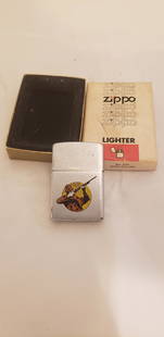 Vintage Zippo Lighter with Hunter: Vintage Zippo Lighter with Hunter. Buyers Premium 20% *In-House Shipping Available* After you pay your invoice for Hammer Price and Premium YOU WILL RECEIVE A 2nd INVOICE THRU PAYPAL FOR SHIPPING