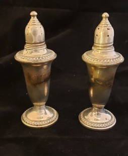 Empire Sterling Weighted salt & Pepper Shakers: Empire Sterling Weighted Salt & Pepper Shakers. Buyers Premium 20% *In-House Shipping Available* After you pay your invoice for Hammer Price and Premium YOU WILL RECEIVE A 2nd INVOICE THRU PAYPAL